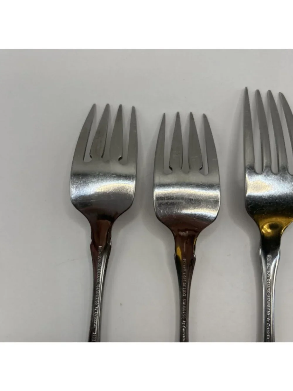 Oneida Raphael Dinner Salad Forks Distinction Deluxe Stainless Flatware Lot Of 4